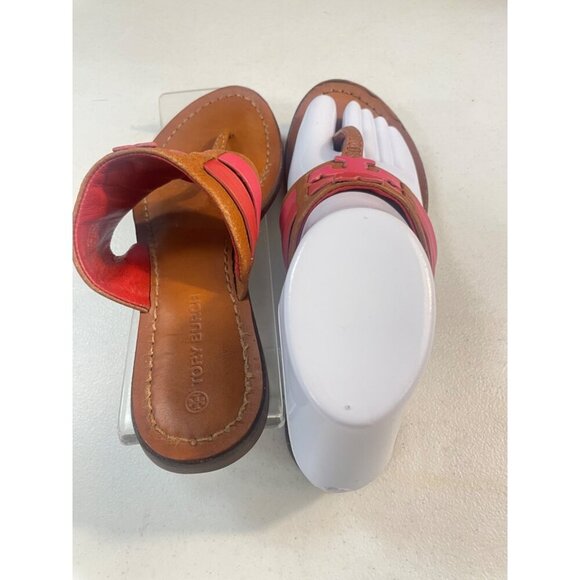 Tory Burch Leigh Tumbled Calf Leather Thong Sandals size 6.5 M - Picture 3 of 6